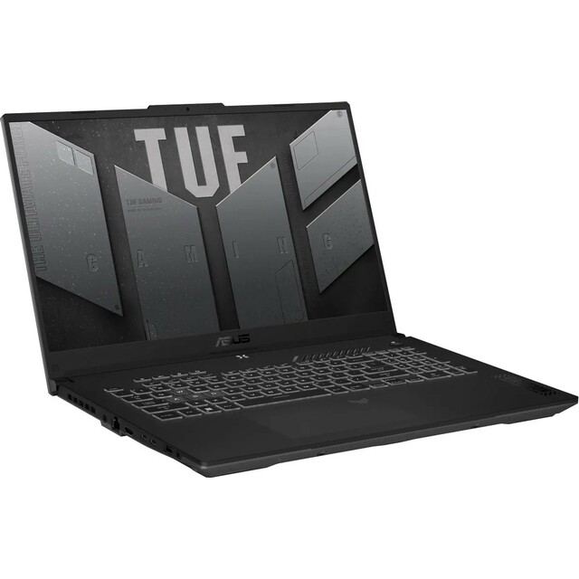 Ноутбук Asus TUF Gaming A17 FA707NUR-HX013 (AMD Ryzen 7 7435HS 3.1Ghz/16Gb DDR5/SSD 512Gb/NVIDIA GeForce RTX4050 6Gb/17.3 /IPS/FHD (1920x1080)/noOS/gray/WiFi/BT/Cam)