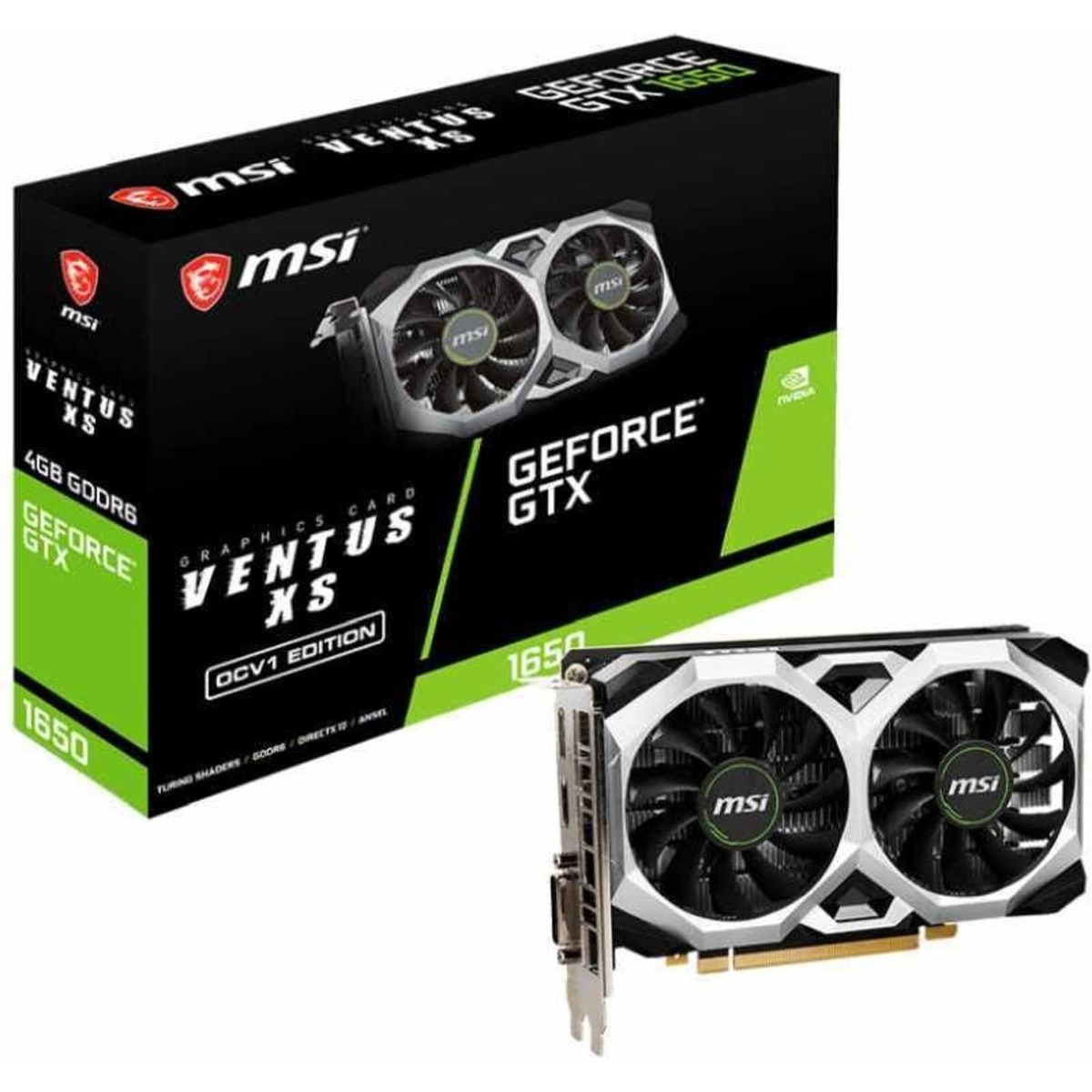 Видеокарта MSI PCI-E GTX 1650 D6 VENTUS XS OCV1 NVIDIA GeForce GTX 1650 4096Mb 128 GDDR6 1485 / 12000 DVIx1 / HDMIx1 / DPx1 / HDCP Ret