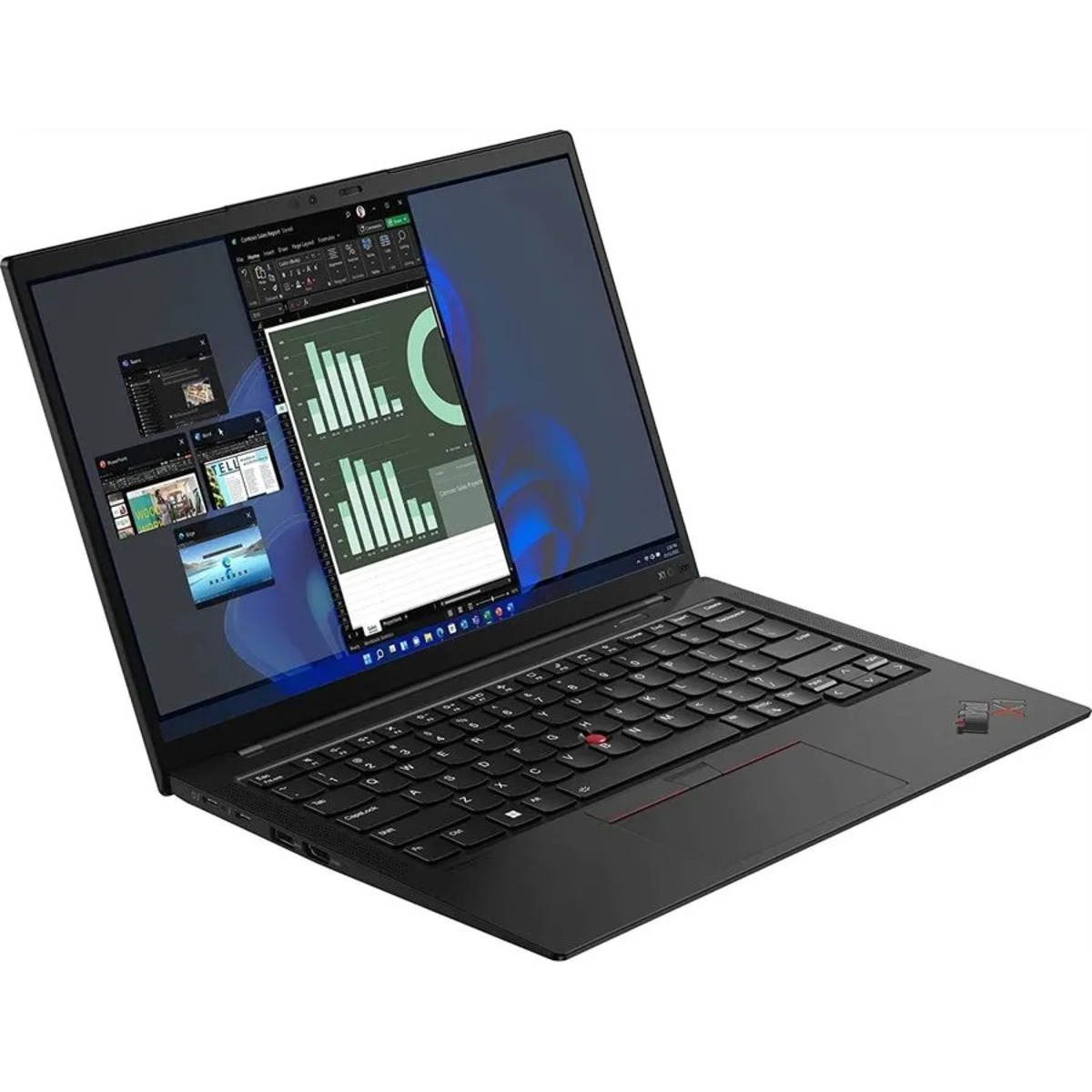 Ноутбук Lenovo ThinkPad X1 Carbon G10 Core i7 1265U 16Gb SSD512Gb Intel Iris Xe graphics 14 IPS WUXGA (1920x1200) Windows 11 Professional black WiFi BT Cam (21CCS9Q101)