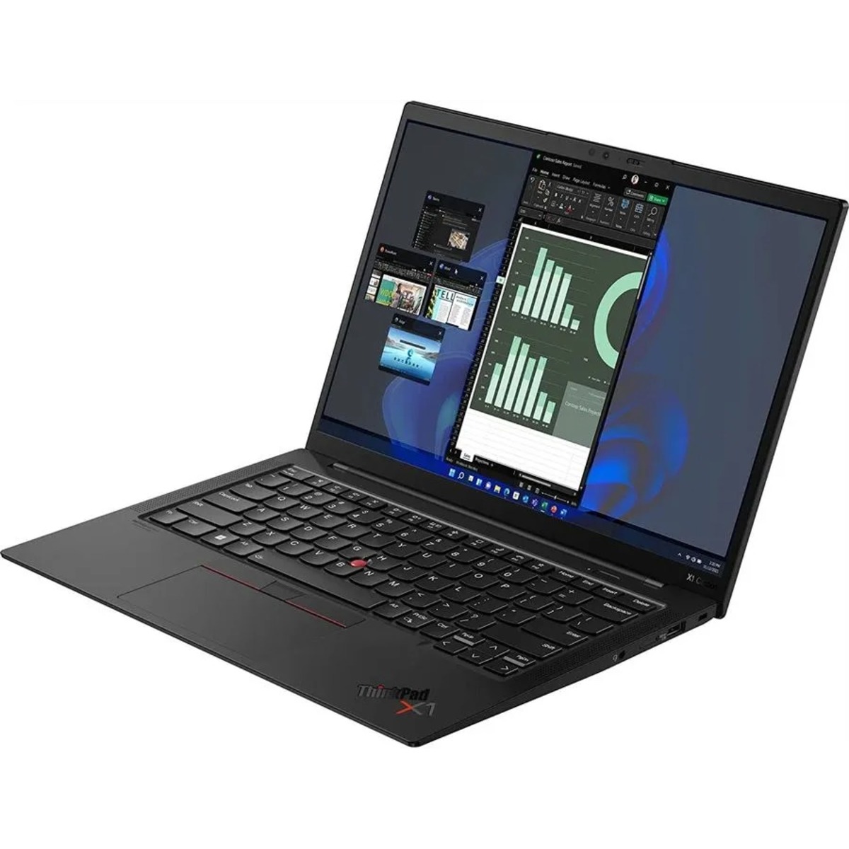 Ноутбук Lenovo ThinkPad X1 Carbon G10 Core i7 1265U 16Gb SSD512Gb Intel Iris Xe graphics 14 IPS WUXGA (1920x1200) Windows 11 Professional black WiFi BT Cam (21CCS9Q101)