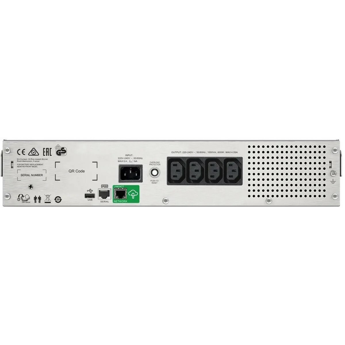 Источник бесперебойного питания APC Smart-UPS C SMC1000I-2UC 600Вт 1000ВА черный