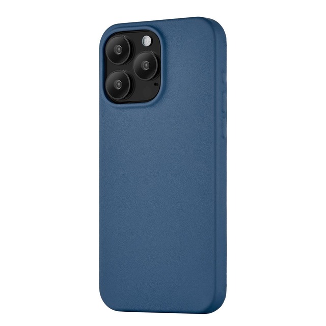 Чехол-накладка uBear Capital Leather Mag Case для смартфона Apple iPhone 15 Pro Max (Цвет: Dark Blue)