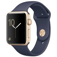 Умные часы Apple Watch Series 2 42mm Aluminum Case with Sport Band (Цвет: Gold/Midnight Blue)
