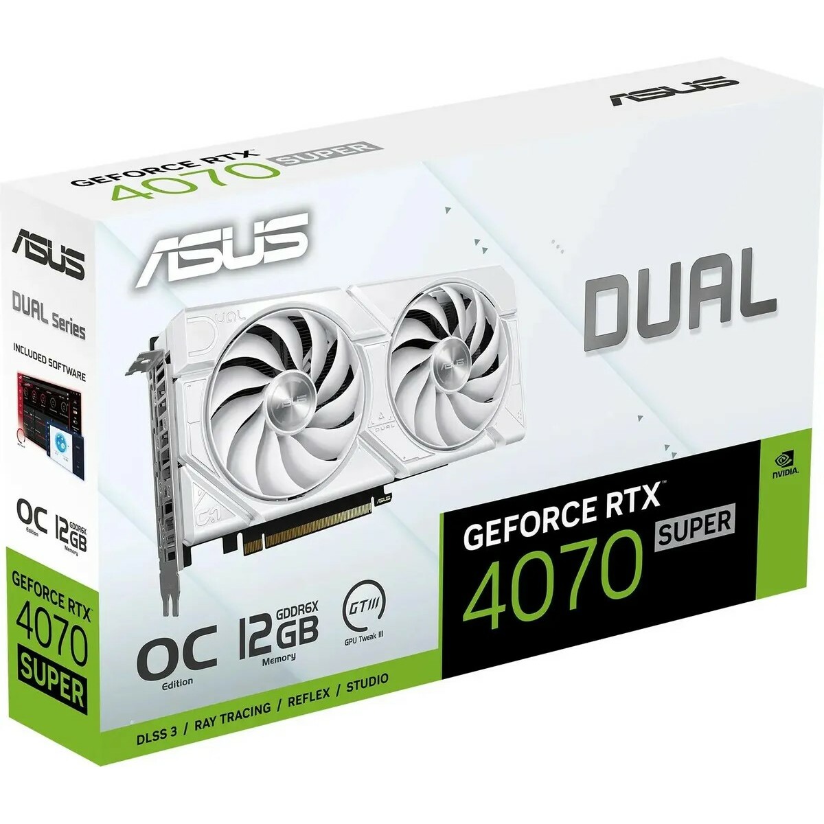 Видеокарта Asus GeForce RTX 4070 Super 12Gb OC (DUAL-RTX4070S-O12G-EVO-WHITE)