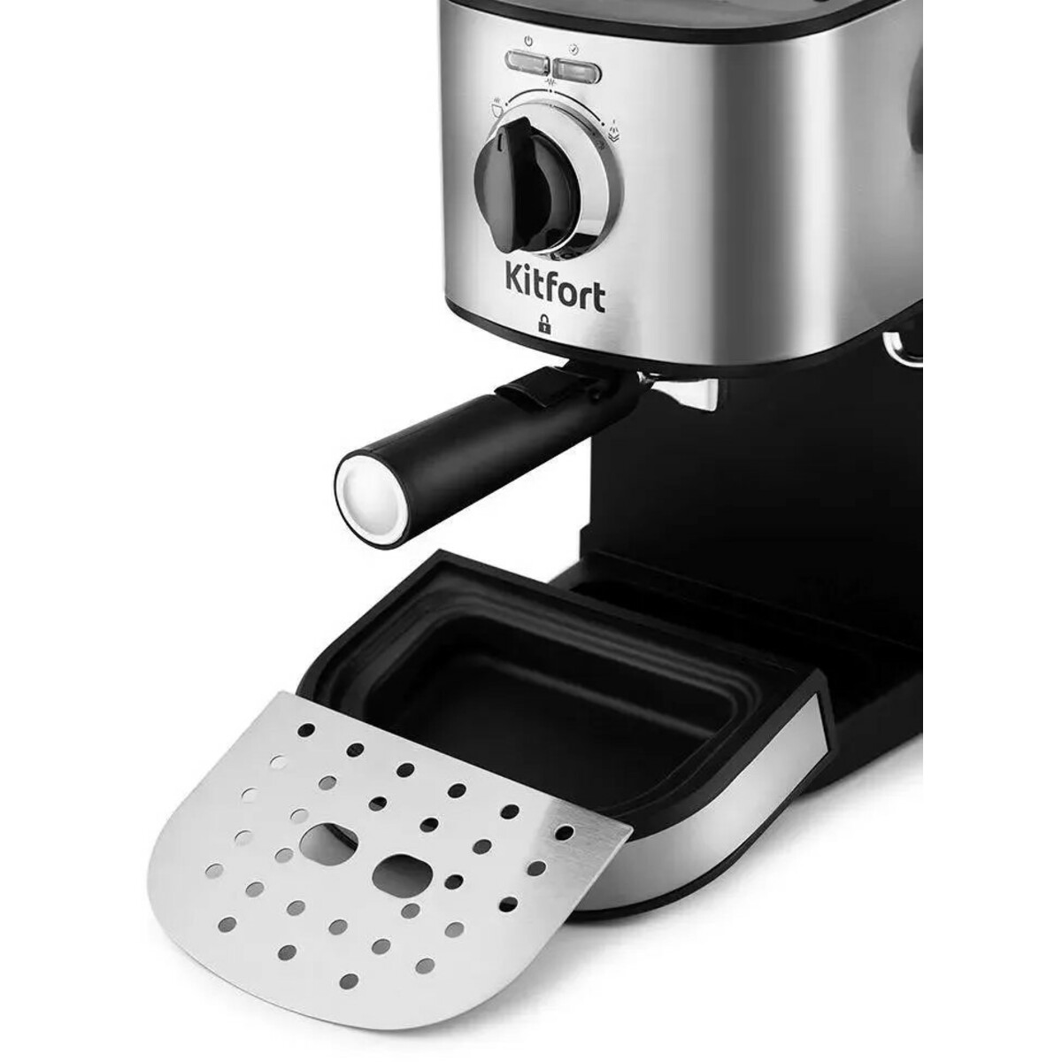 Кофеварка рожковая Kitfort КТ-753 (Цвет: Black/Inox)