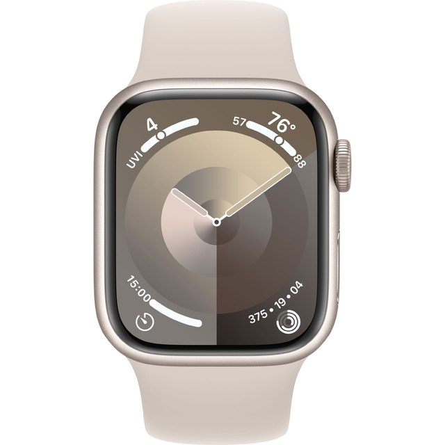 Умные часы Apple Watch Series 9 45mm Aluminum Case with Sport Band S/M (Цвет: Starlight)