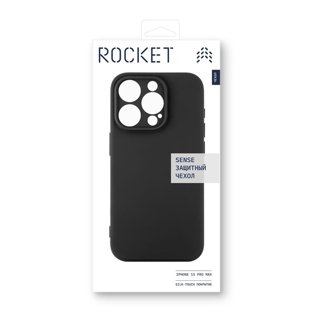 Чехол-накладка Rocket Sense Case Soft Touch для смартфона Apple iPhone 15 Pro Max, черный