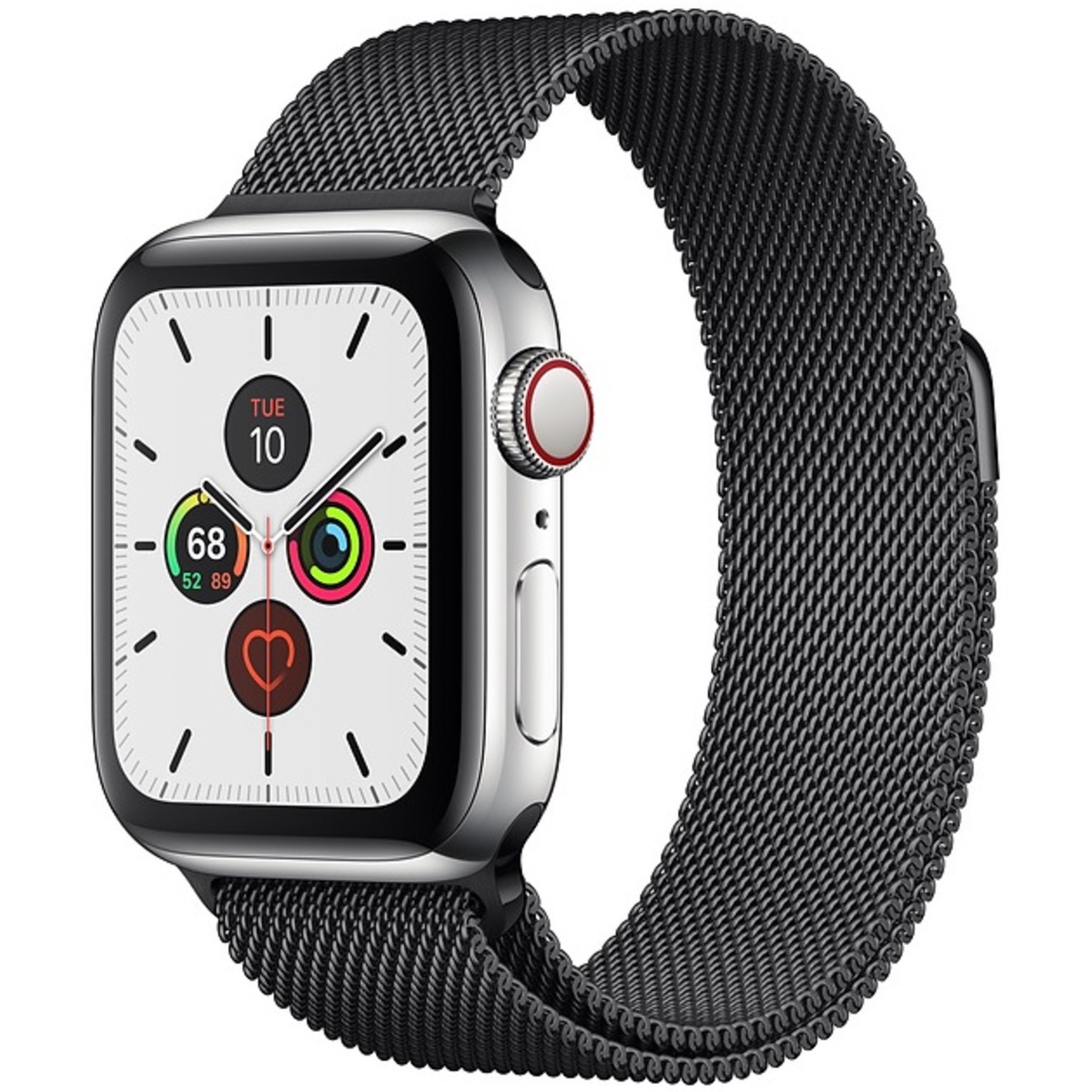 Умные часы Apple Watch Series 5 GPS + Cellular 40mm Stainless Steel Case with Milanese Loop (Цвет: Space Black)