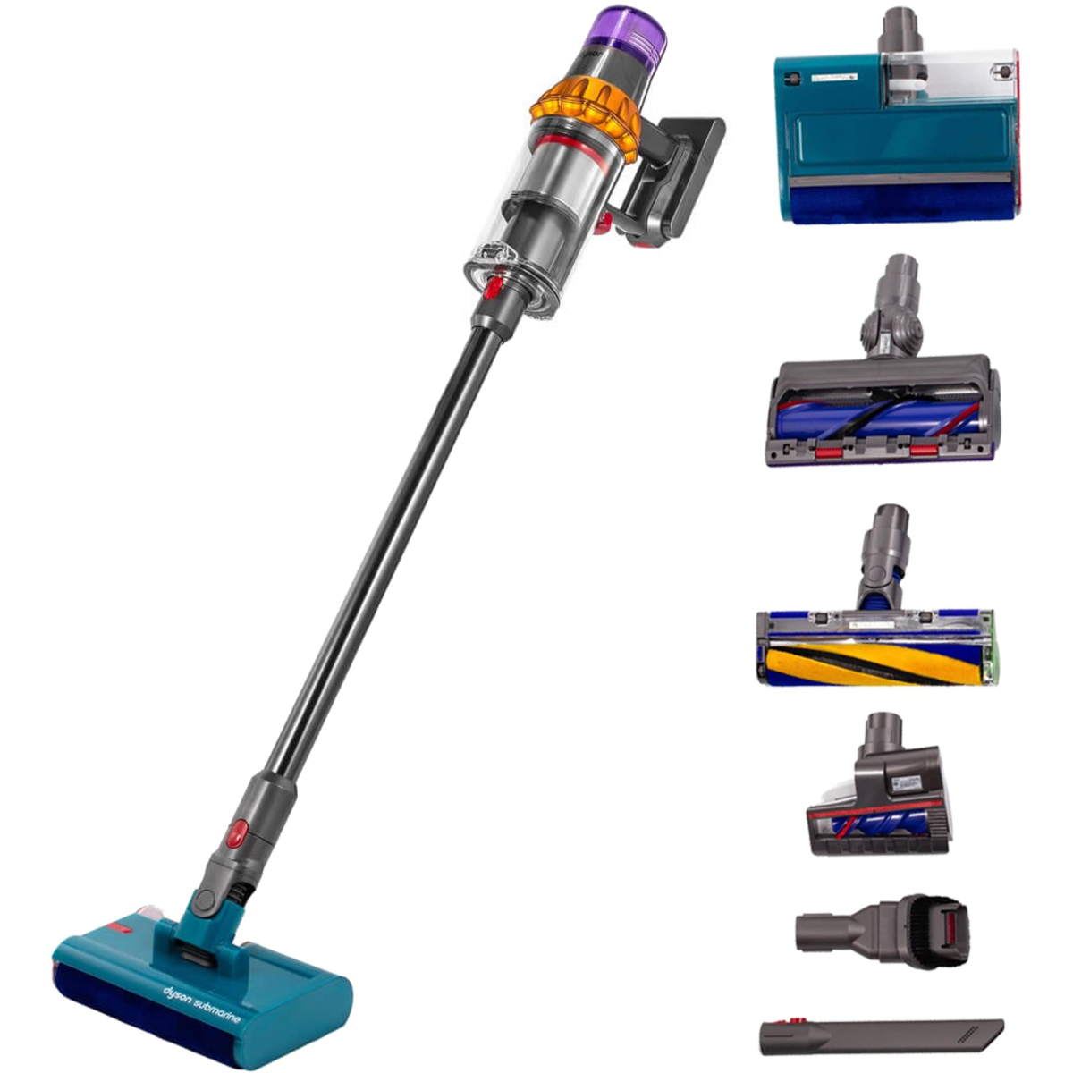Пылесос моющий Dyson V15s Detect Submarine SV47 (Цвет: Yellow/Nickel)