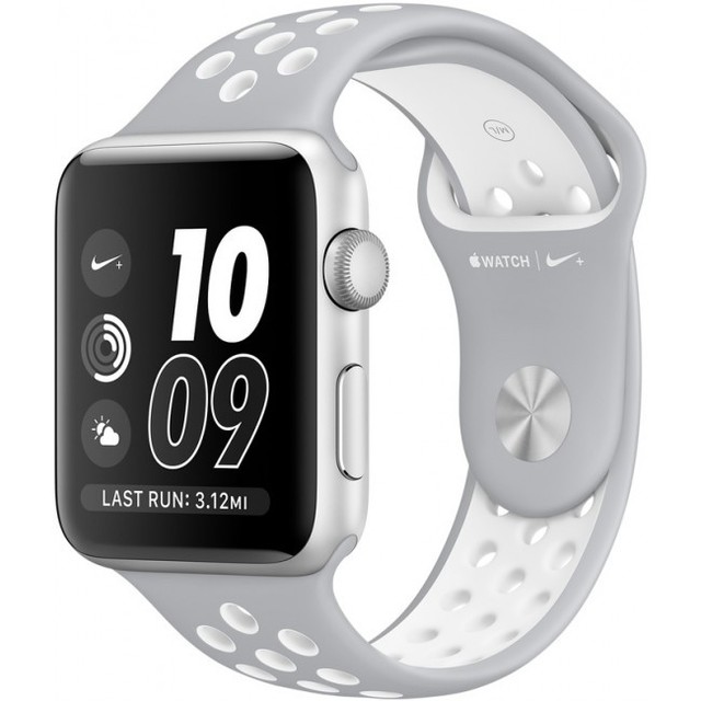 Умные часы Apple Watch Series 2 38mm with Nike Sport Band (Цвет: Silver / Flat Silver and White)