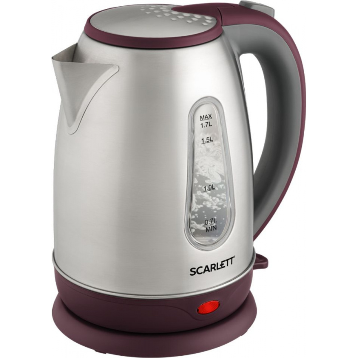 Чайник электрический Scarlett SC-EK21S89 (Цвет: Inox/Maroon)