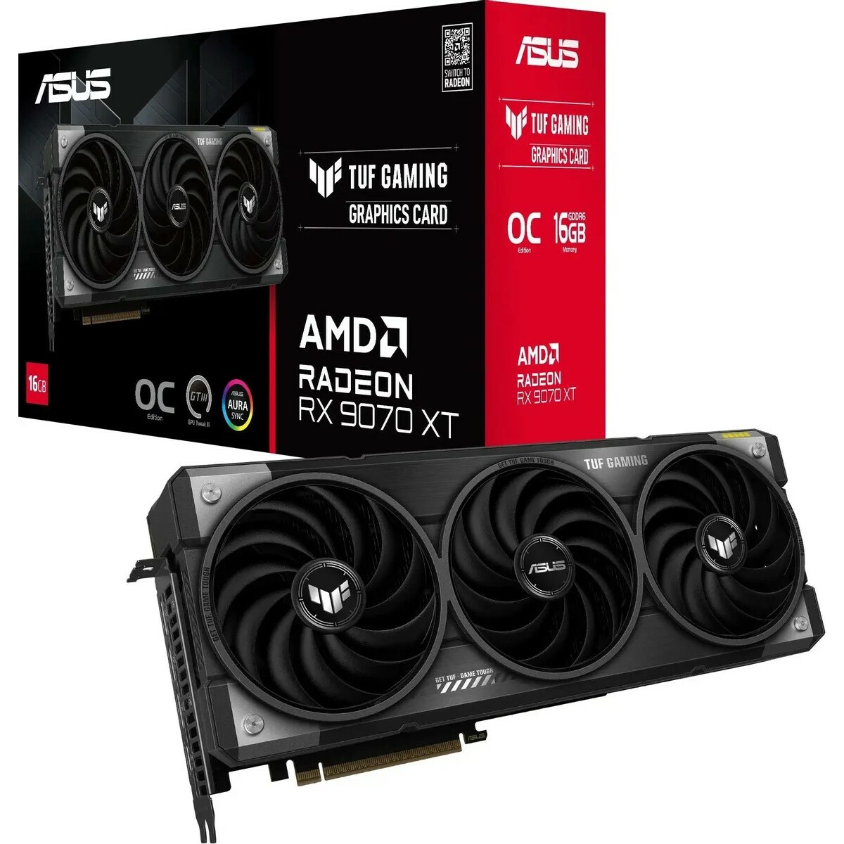 Видеокарта ASUS Radeon RX 9070 XT TUF Gaming OC 16Gb (TUF-RX9070XT-O16G-GAMING)