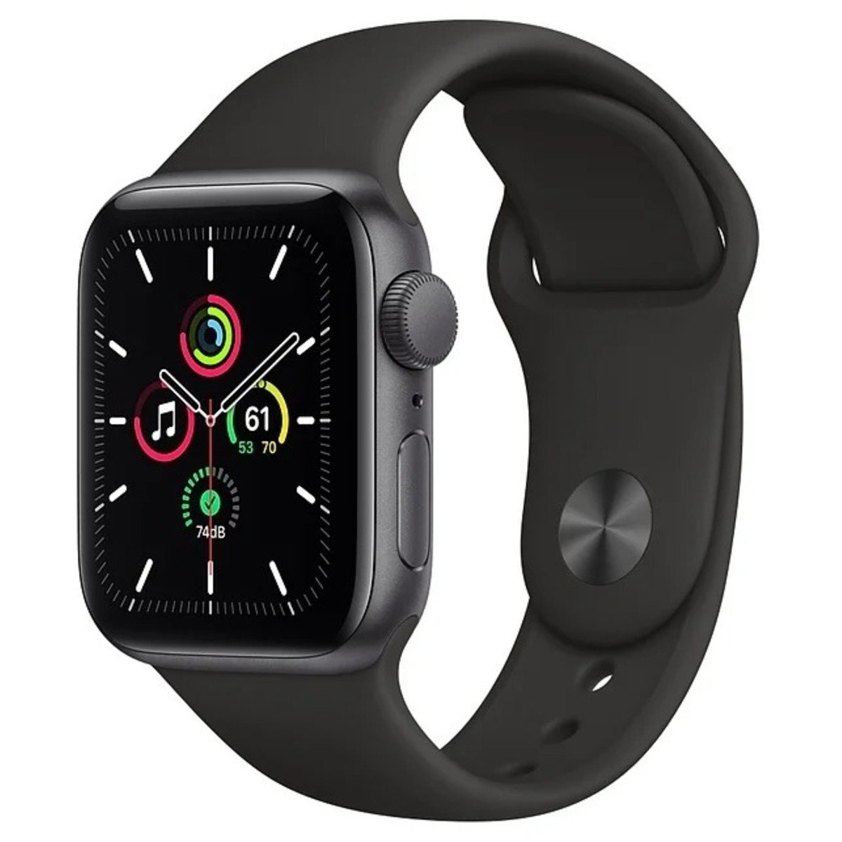 Умные часы Apple Watch SE GPS 40mm Aluminum Case with Sport Band MYDP2RU/A (Цвет:Space Gray/Black)