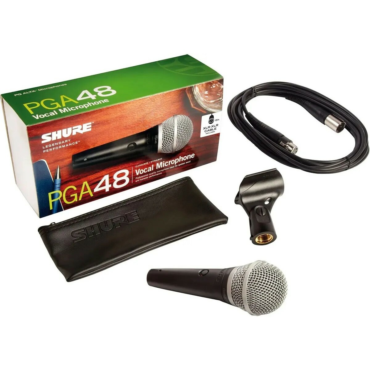 Микрофон проводной Shure PGA48-XLR-E, черный