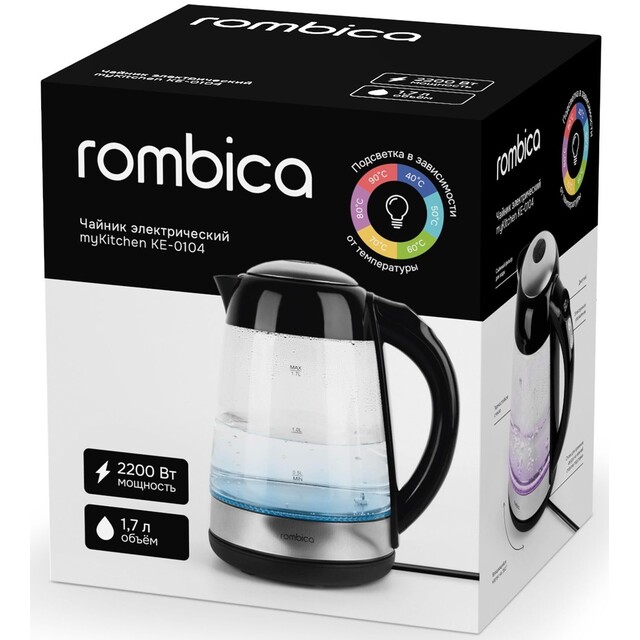 Чайник Rombica myKitchen KE-0104 (Цвет: Black / Silver)