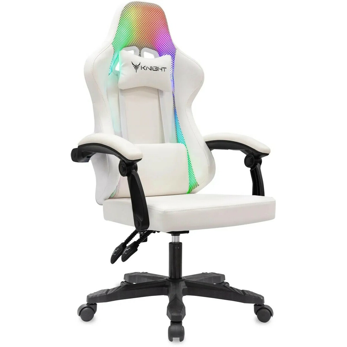 Кресло игровое Knight Wolf RGB, белый 