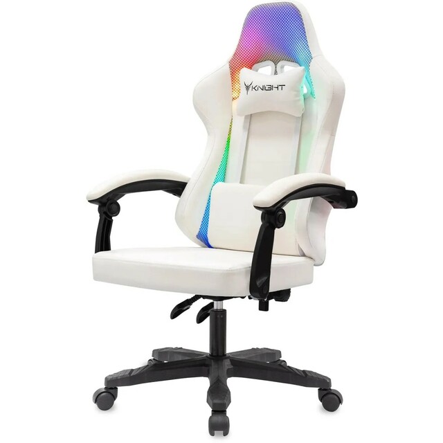 Кресло игровое Knight Wolf RGB, белый 