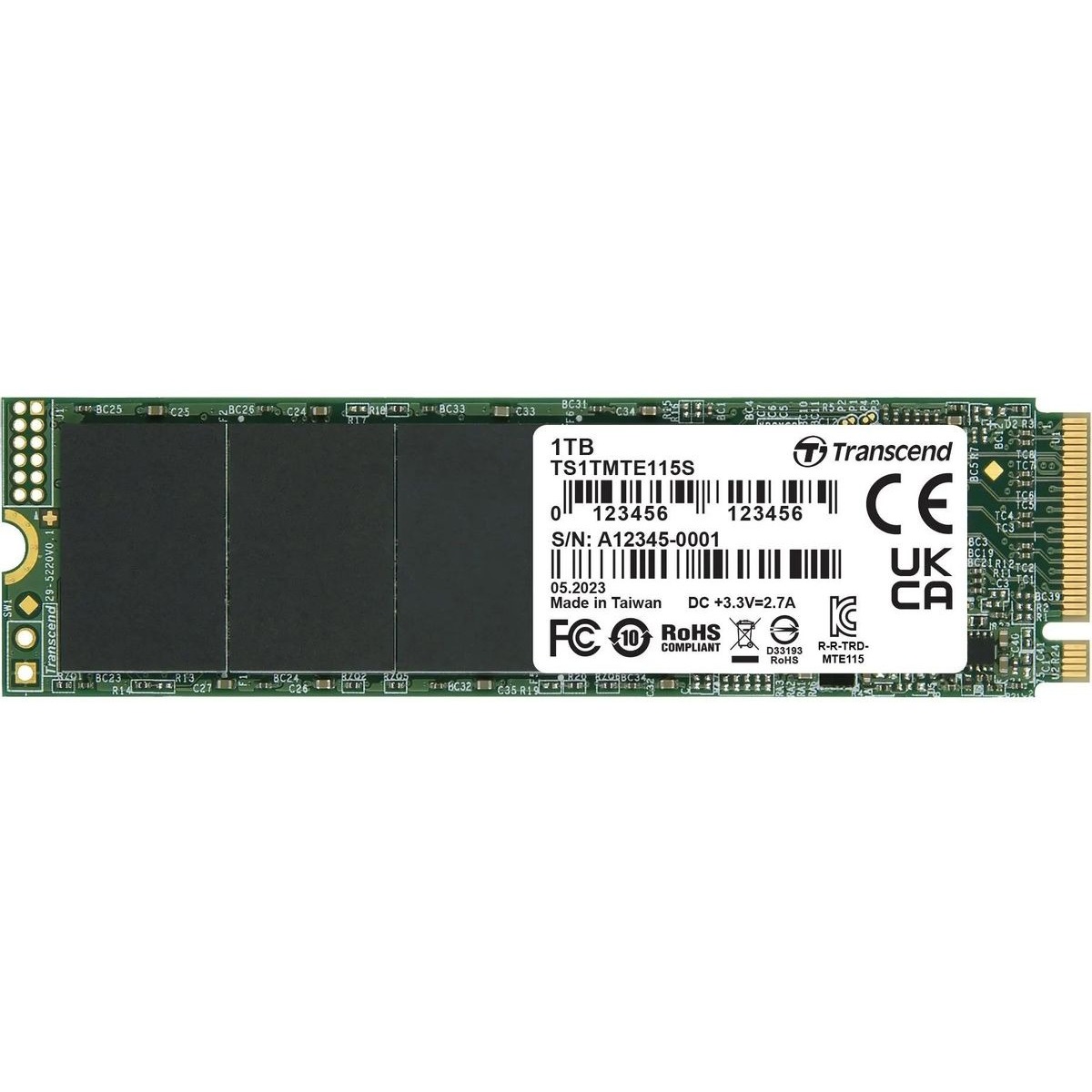 Накопитель SSD Transcend PCI-E 3.0 x4 1Tb TS1TMTE115S