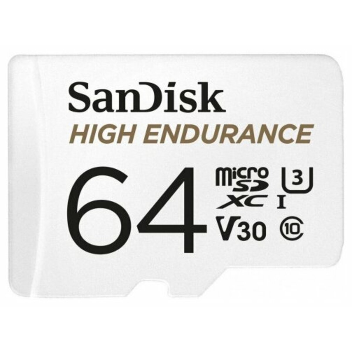 Карта памяти SanDisk High Endurance microSDXC Class 10 64 GB, белый