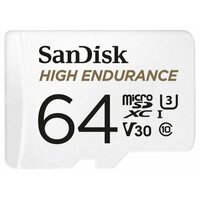 Карта памяти SanDisk High Endurance microSDXC Class 10 64 GB, белый