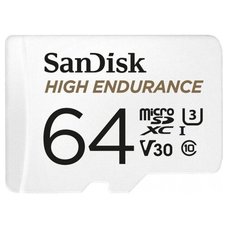 Карта памяти SanDisk High Endurance microSDXC Class 10 64 GB (Цвет: White)
