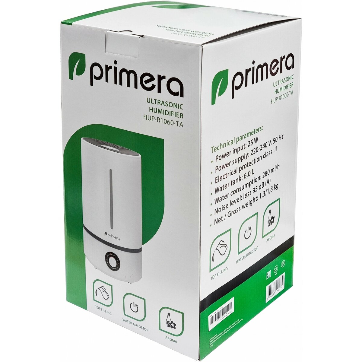 Увлажнитель воздуха Primera HUP-R1060-TA, белый