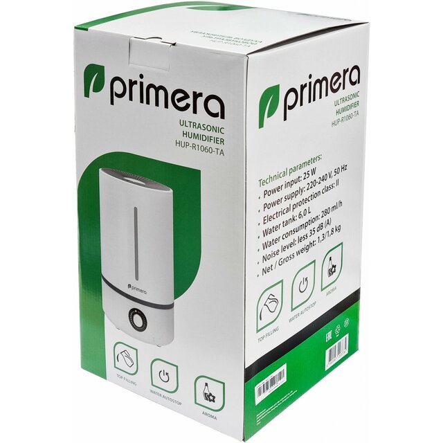Увлажнитель воздуха Primera HUP-R1060-TA, белый Увлажнитель воздуха Primera HUP-R1060-TA, белый