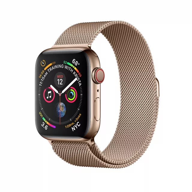 Умные часы Apple Watch Series 4 GPS + Cellular 44mm Stainless Steel Case with Milanese Loop (Цвет: Gold)