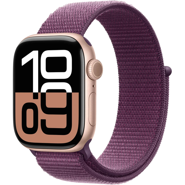 Умные часы Apple Watch Series 10 42mm Aluminum Case with Sport Loop (Цвет: Rose Gold / Plum)