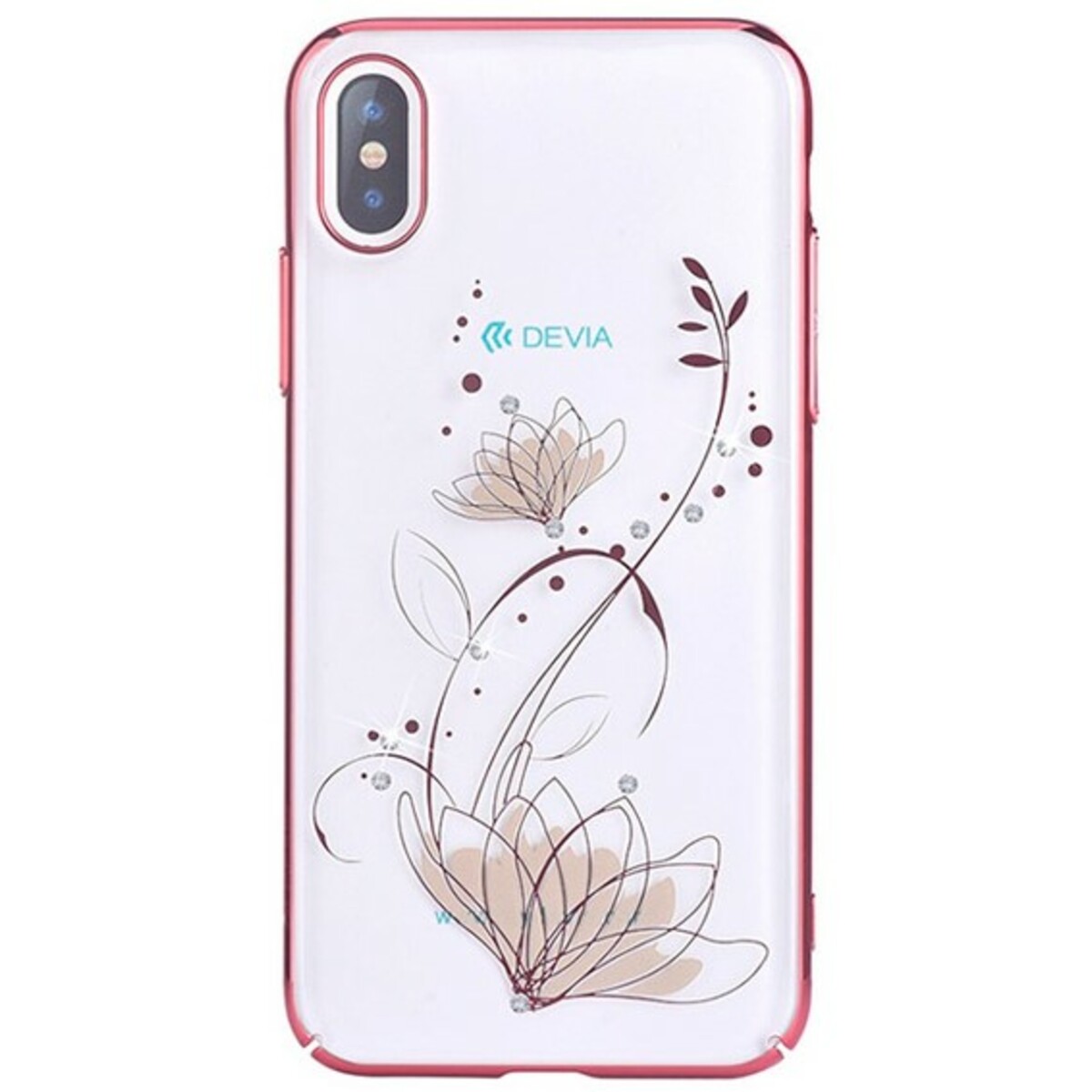 Чехол-накладка Devia Crystal Lotus case для смартфона iPhone X / XS (Цвет: Rose Gold)