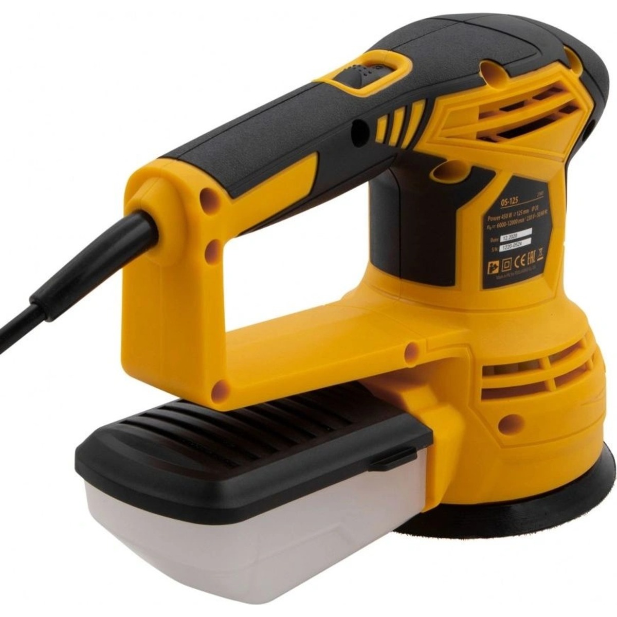 Эксцентриковая шлифмашина Denzel OS-125 (Цвет: Orange/Black)