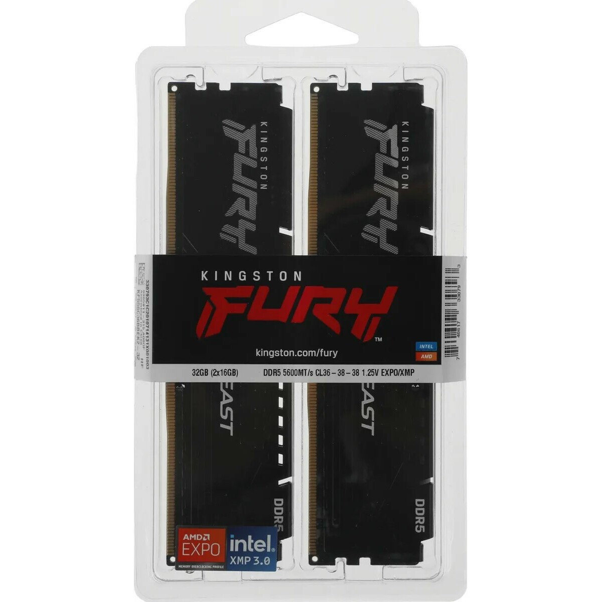 Память DDR5 2x16Gb 5600MHz Kingston KF556C36BBEK2-32