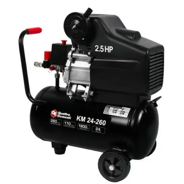 Компрессор поршневой Quattro Elementi KM 24-260, черный
