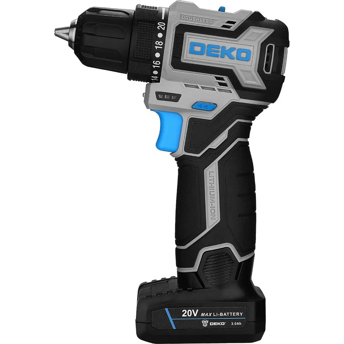 Дрель-шуруповерт Deko Loner 20V PRO (Цвет: Gray)