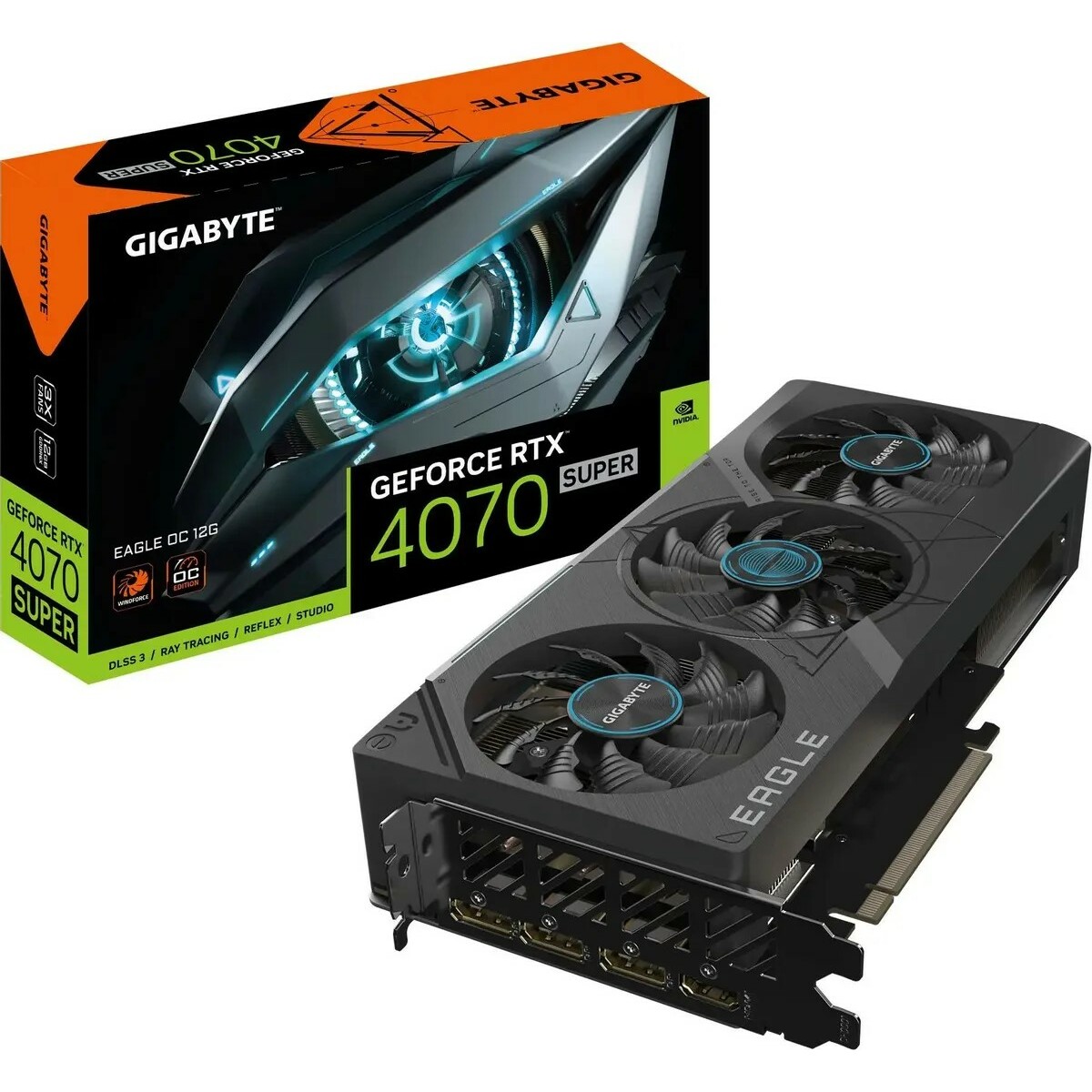 Видеокарта GIGABYTE GeForce RTX 4070 Super EAGLE OC 12G (GV-N407SEAGLE OC-12GD)