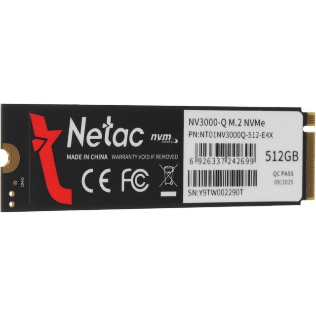 Накопитель SSD Netac PCIe 3.0 x4 512GB NT01NV3000Q-512-E4X