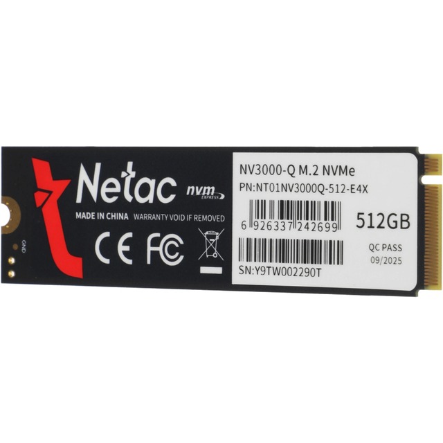 Накопитель SSD Netac PCIe 3.0 x4 512GB NT01NV3000Q-512-E4X