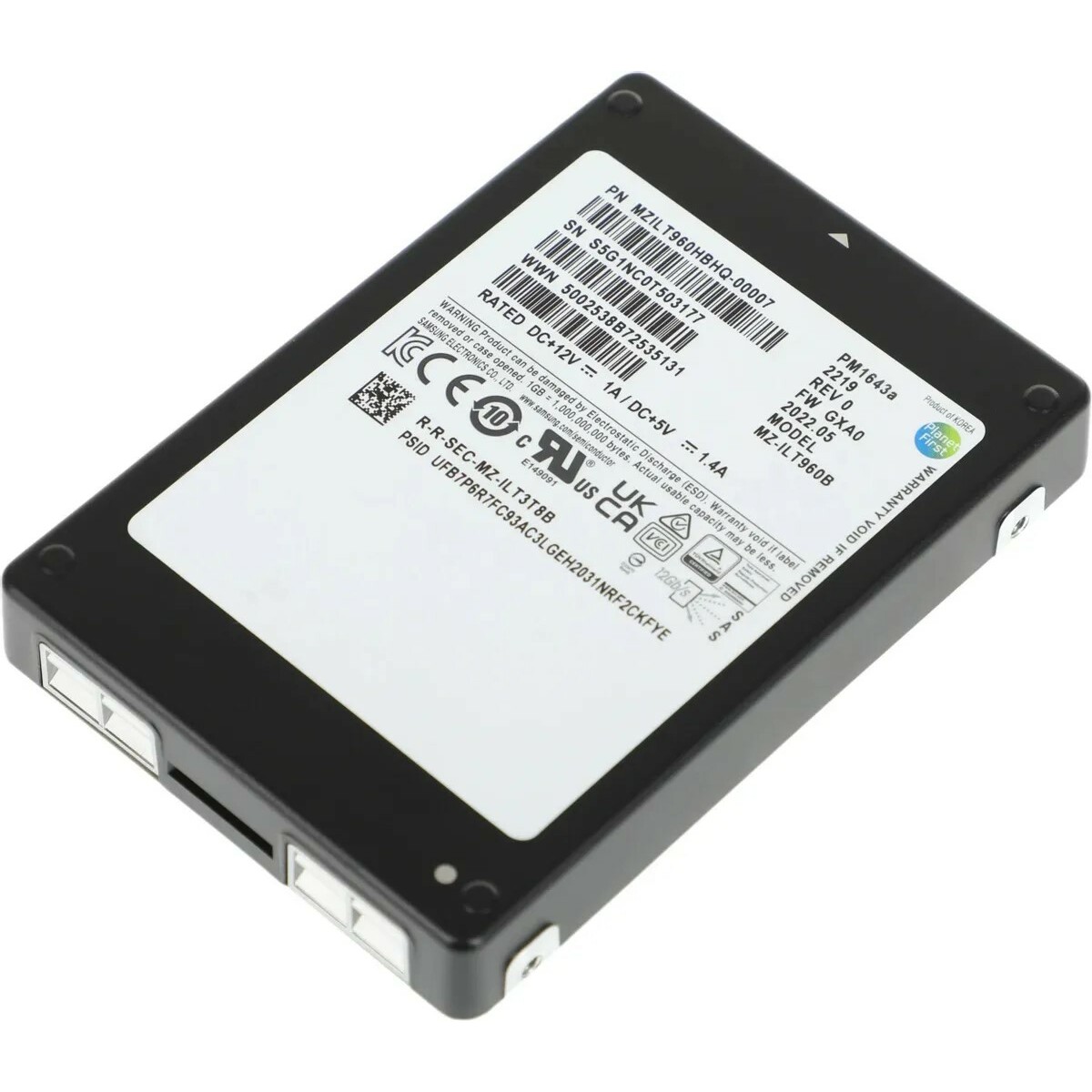 Накопитель SSD Samsung SAS2.5 960GB PM1643A MZILT960HBHQ-00007