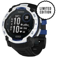 Умные часы Garmin Instinct 3 50mm Solar (Цвет: Whitestone Black/Bolt Blue) 