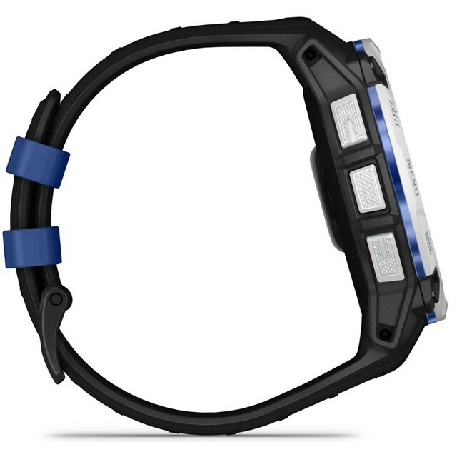 Умные часы Garmin Instinct 3 50mm Solar (Цвет: Whitestone Black/Bolt Blue) 