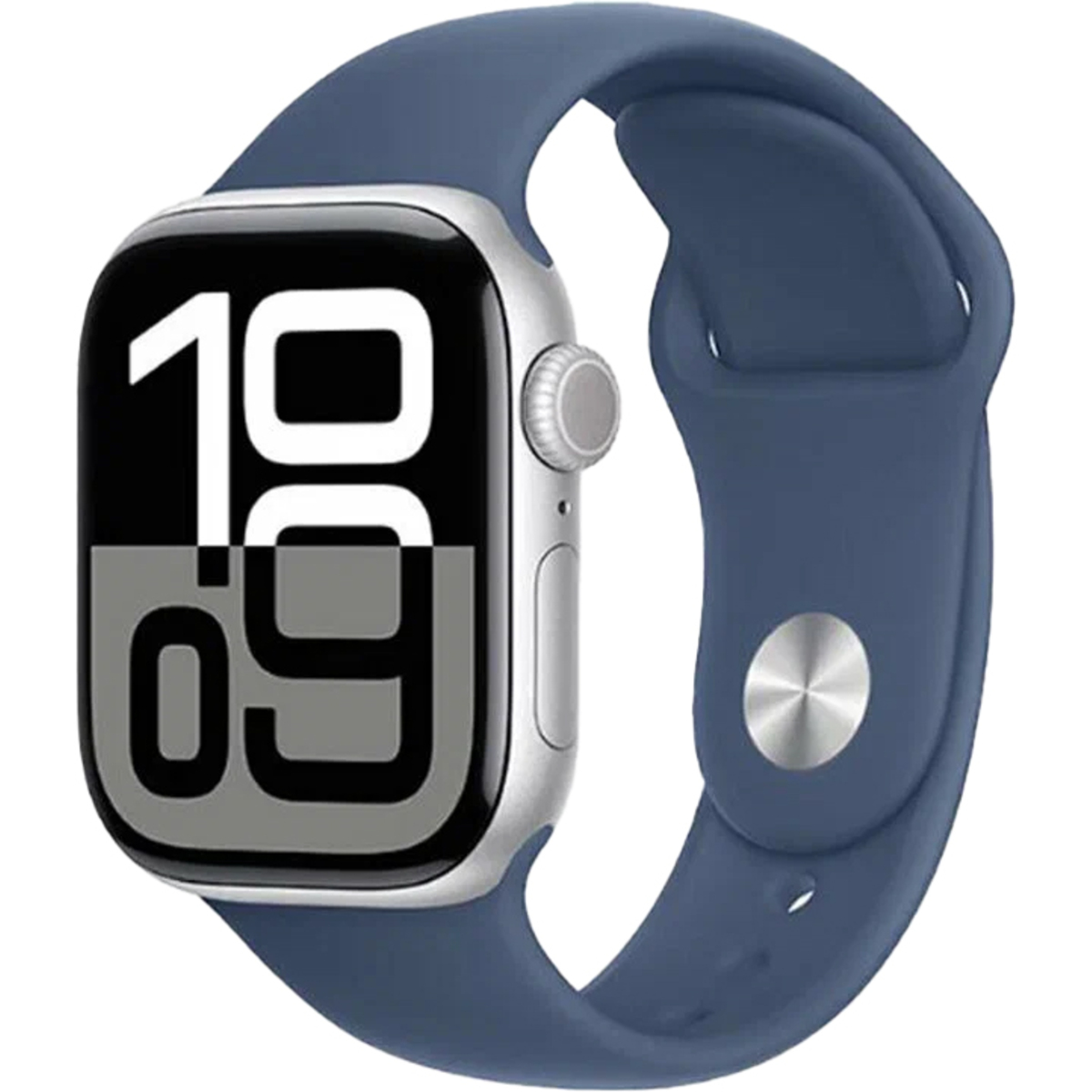 Умные часы Apple Watch Series 10 42mm Aluminum Case with Sport Band S / M (Цвет: Silver / Denim)