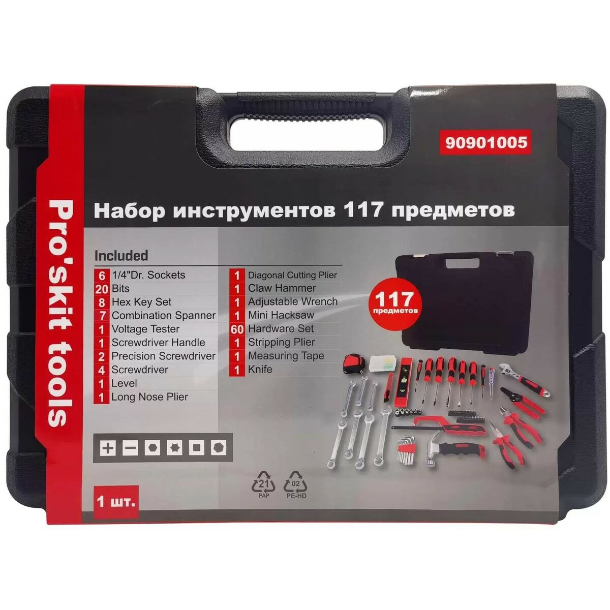 Набор инструментов Proskit 90901005 (117 предметов)