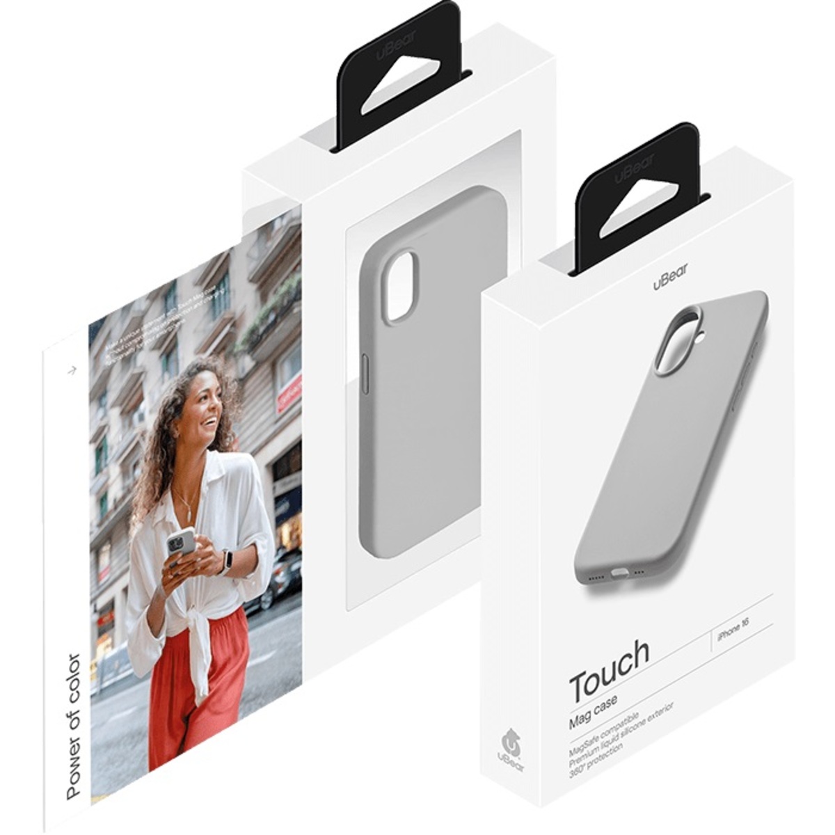 Чехол-накладка uBear Touch Mag Case для смартфона Apple iPhone 16 (Цвет: Light Grey)