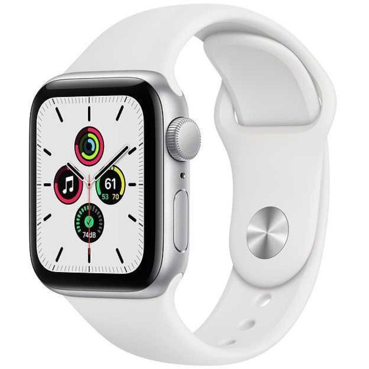 Умные часы Apple Watch SE GPS 40mm Aluminum Case with Sport Band MYDM2RU/A (Цвет:Silver/White)