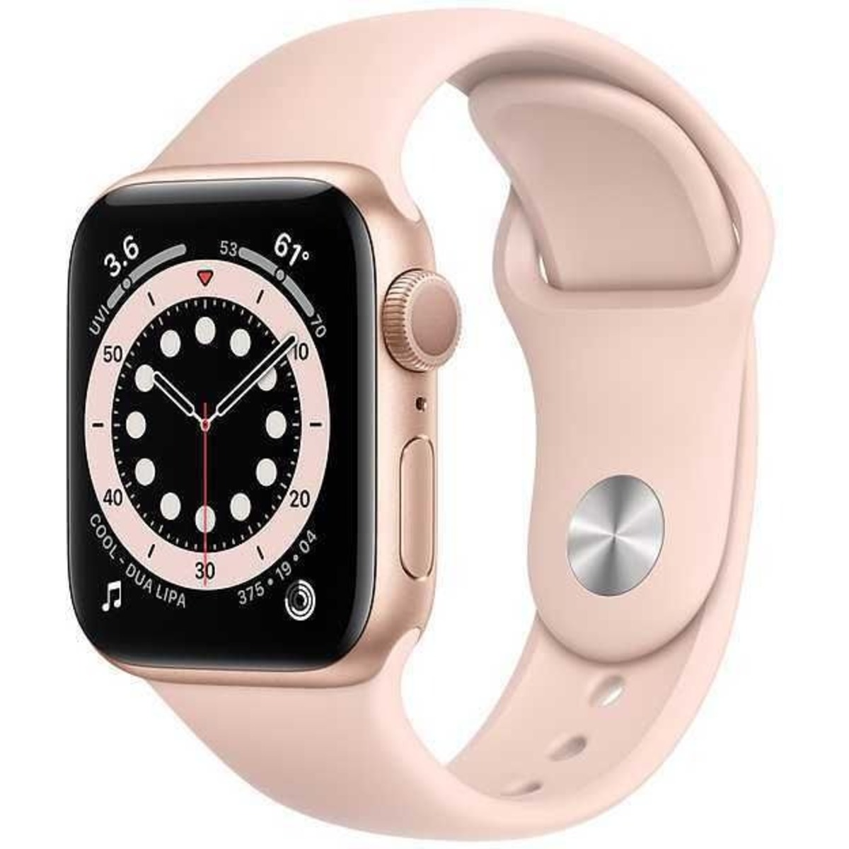 Умные часы Apple Watch Series 6 GPS 40mm Aluminum Case with Sport Band MG123RU/A (Цвет: Gold/Pink Sand)