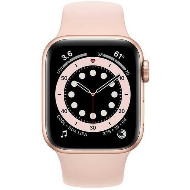 Умные часы Apple Watch Series 6 GPS 40mm Aluminum Case with Sport Band MG123RU/A (Цвет: Gold/Pink Sand)