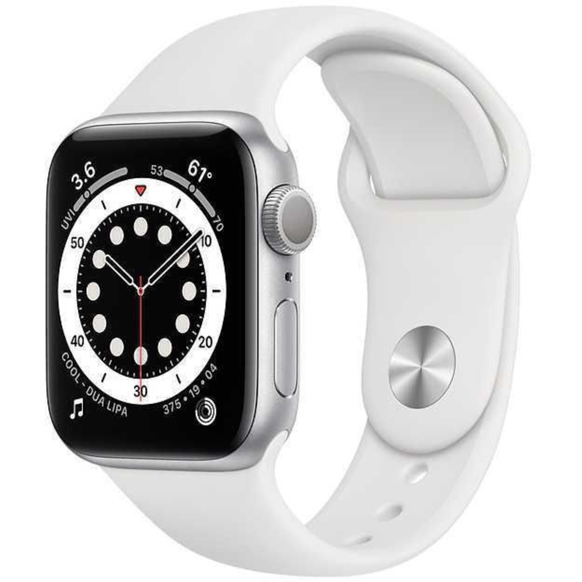 Умные часы Apple Watch Series 6 GPS 40mm Aluminum Case with Sport Band MG283RU/A (Цвет: Silver/White)