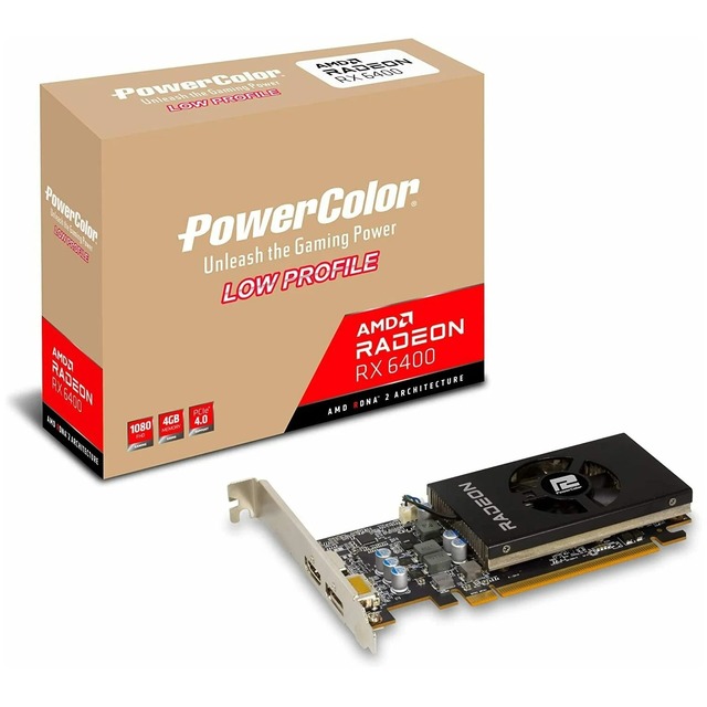 Видеокарта PowerColor Radeon RX 6400 Low Profile 4Gb (AXRX 6400 4GBD6-DH)