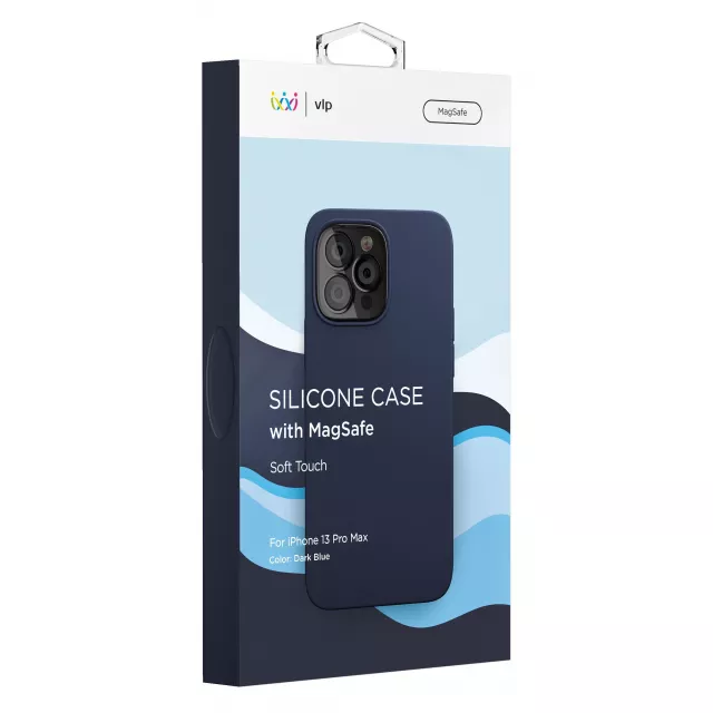Чехол-накладка VLP Silicone Case with MagSafe для смартфона Apple iPhone 13 Pro Max (Цвет: Dark Blue)