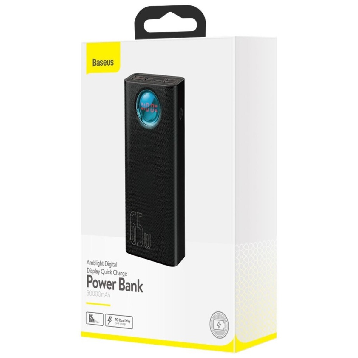Внешний аккумулятор Baseus Amblight Digital Display 65W Quick Charge Power Bank 30000mAh (Цвет: Black)